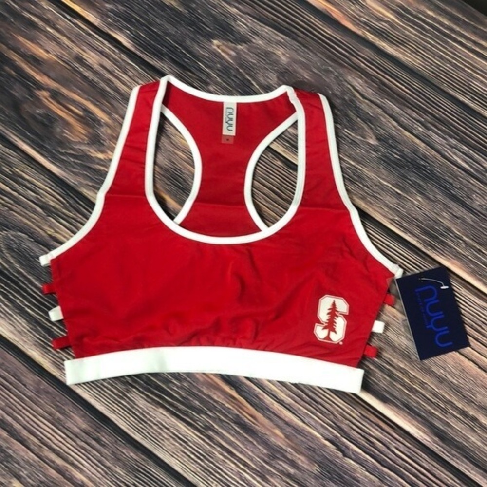NUYU Stanford Cardinals University NEW Womens Strappy Sports Bra Crop Top Medium